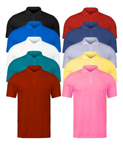 Kit 10 Camiseta Gola Polo Masculino Atacado