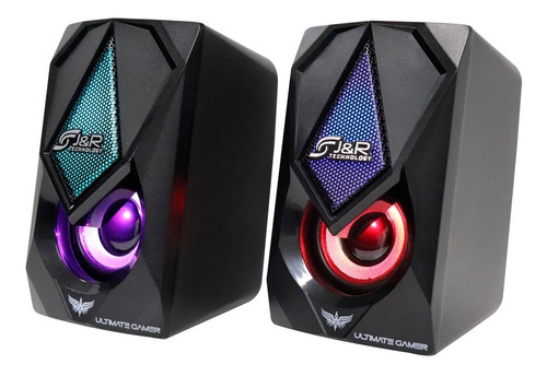 Parlantes Speakers 2.0 6w Jyr J5200 Usb 7 Colores Led