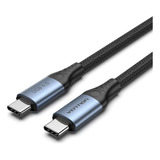 Cable Usb C 4.0 Trenzado 8k 60hz 5a 240w 40gbps 1m Vention Color Negro