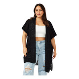 Saida De Praia Plus Size Kimono Cardigan