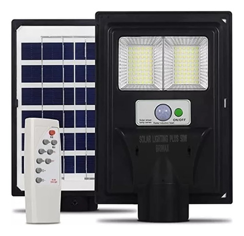 Luminária Pública Solar Refletor Led 50w Com Sensor Presença