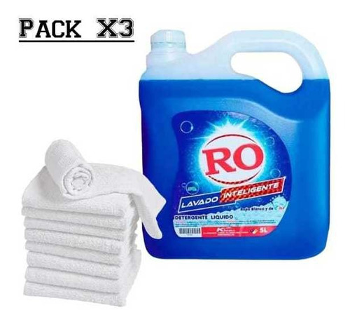 Detergente Liquido De 5 Litros Ropa Blanca Pack 3 Und