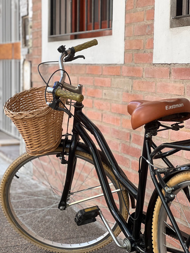 Bicicleta De Paseo Vintage Retro Con Canasto Rodado 26 Negra