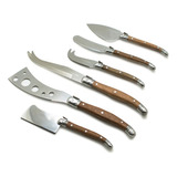 Set 6 Cuchillos Aperitivo Wayu Mango Madera Tablas Picoteo