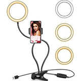 Ring Light 20cm Braços Flexíveis Com Suporte Para Celular