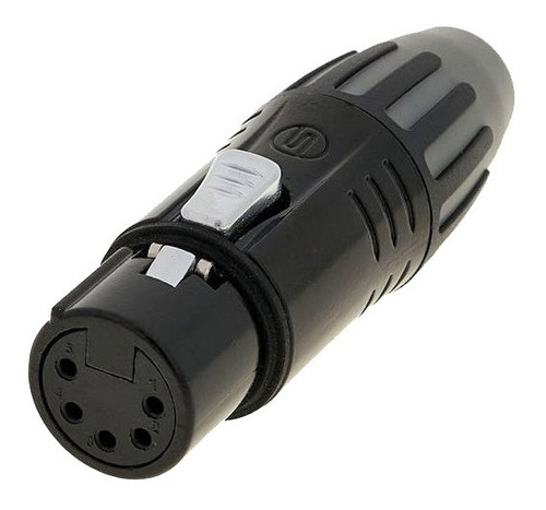 Conector Xlr 5 Pin Hembra Linea Negro Oro Nc5fxx Seetronic 