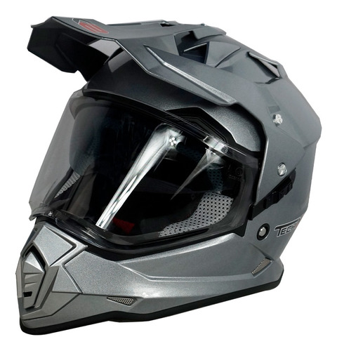 Casco Tipo Cross Con Mica Transparente Y Lentes Internos