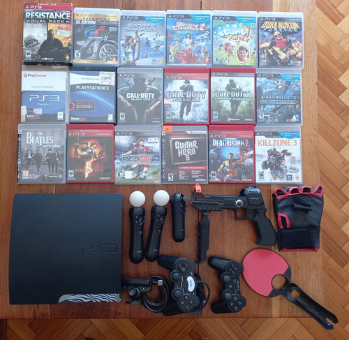 Ps3 Playstation 3 Slim 150gb Joystick Move Accesorios Juegos