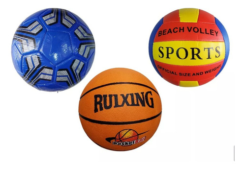 Pack Pelota Futbol + Pelota Voley + Pelota Basquet N°5