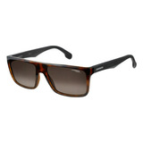 Gafas De Sol Carrera 5039/s Con Marco De Plástico Color Habana, Lente Marrón De Policarbonato Degradada, Varilla Negra Mate De Plástico