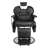 Sillon Barbero Negro Peluqueria Profesionar Hb-a101 Forma De La Base Redonda Tipo De Respaldo Reclinable