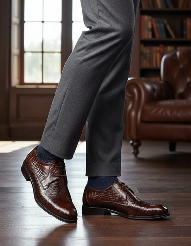 Zapato Hombre Duque Di Galliano Ternera Alligator Stamping.. | Meses sin interés