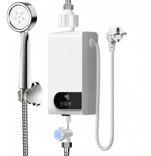 Calentador De Agua Instantáneo Control Táctil Led 5500w Color Blanco