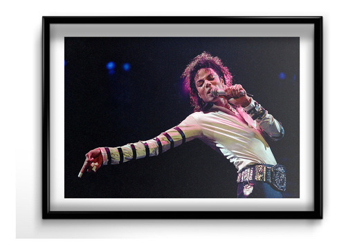 Cuadro Michael Jackson M1 30x40 (marco+lámina+vidrio)