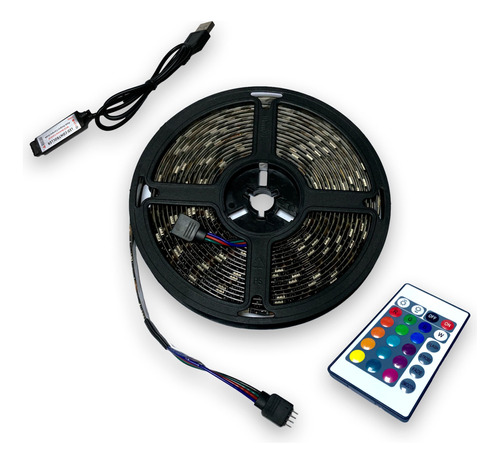 Tira Luces Led 5050 Rgb Usb Control Altobrillo 3m Multicolor