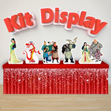 Kit 5 Displays De Mesa Mulan Desenho Decoração