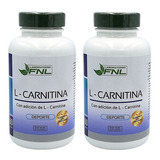 L- Carnitina Fnl 2 Frascos 120cap 500mg. Quemador De Grasa Sabor Natural / 2 Frascos