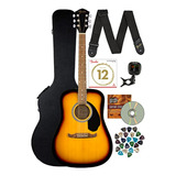 Guitarra Acústica Fender Fa-125 - Sunburst Con Accesorios Y 