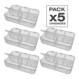 5 Cajas Plástica Organizador 5 Div Pesca Multiuso 10,5x6,5cm