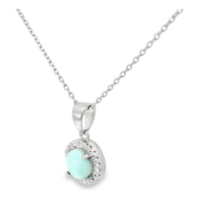 Dije Tiara - Plata .925 Con Larimar Vicari | Envío gratis