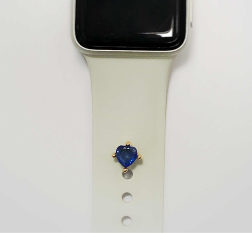 Pin Cristal Corazón Azul Para Smartwatch
