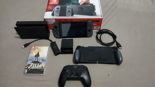 Nintendo Switch V1 - 256gb -  Desbloqueado + Caixa + 37 Jogos + Acessórios E Controle