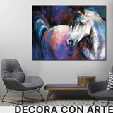 Cuadro Caballos Elegante Pintura Bastidor Canvas 90x60 C25