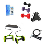 Kit Musculação 3 Halteres, Roda Dupla, Alicate Corda Bonafit