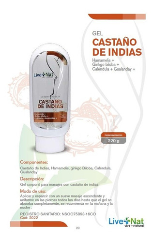 Gel Castaño De Indias  Para Piernas 220g