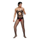 Malla Encaje Lenceria Entrepierna Sexy Body Mono Hombre