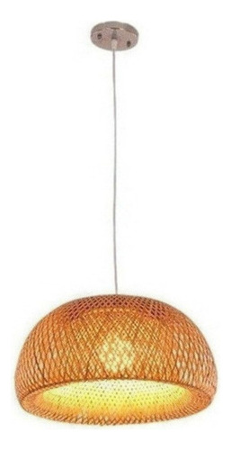 Lámpara Colgante Tipo Farol De Bambú De 30 Cm. 1