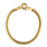 Pulsera Cubana Plana - Enchapado En Oro - Calidad Premium