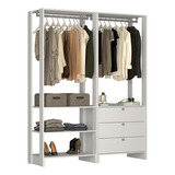 Closet Organizador De Roupas 1,6m Solteiro Branco