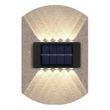 Kit 6 Arandela Luminária Solar 10 Led Decorativa Jardim Muro