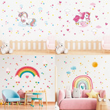 Vinilos Decorativos Infantiles Unicornios Arcoiris Flores