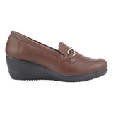 Mocasín Con Tacón Shosh Confort Madera Mujer 9202