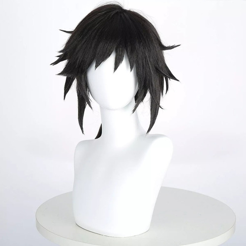 Peluca Demon Slayer Tomioka Giyuu Kamado Cosplay Cabello Neg