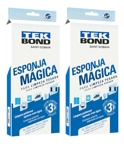 Kit C/6 Esponjas Mágica Tekbond Para Limpeza Pesada