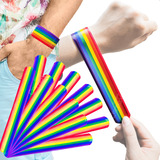 12pzs Pulseras Regla Plástico Colores Arcoiris Orgullo Lgbt