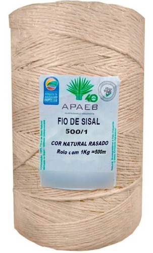 Barbante Fio Sisal 3mm Rolo 500 Metros Artesanatos Amarração