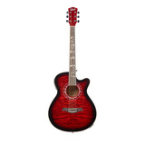 Guitarra Acústica Creep Con Funda Eq 5 Bandas Red C/corte