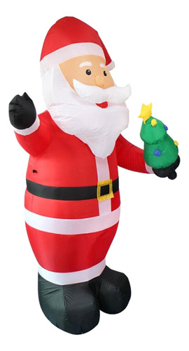 Papá Noel Inflable Con Luz Led, Adorno Navideño Inflable