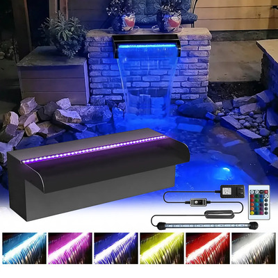 50/90cm Fuente Cascada Para Alberca Y Muro Llorón Rgb Luz