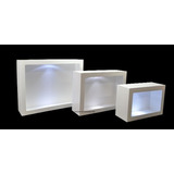 Trio Nicho Retangular Simples Branco C/ Led 9 Pilhas Gratis