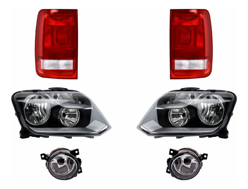 Paq Calaveras Y 4 Faros P/ Volkswagen Amarok 2014/2016 Depo