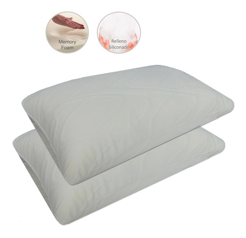 Almohada Memory Foam Con Siliconado Premium - Set X 2 