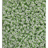 Miçanga Chinesa De Vidro Rajada 6/0 (4mm) Branco/ Verde 500g