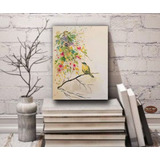 Cuadro Decorativo Pájaro Tipo Acuarela 30x40 - 1pz