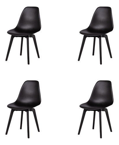 Silla Eames Para Comedor, Polipropileno Resistente, Set De 4