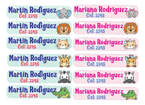 Stiker Etiqueta Adhesiva  Personalizada Marcar Lapiz Colegio